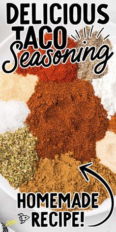 the ingredients for delicious taco seasoning in a bowl