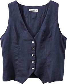 Amazhiyu Womens Pure Linen Sleeveless Button Down V Neck Crop Top Summer Vest Waistcoat - Walmart.com V Neck Crop Top, Crop Top Summer, Sustainable Wardrobe, Easy Crochet Patterns Free, Summer Vest, Vest Waistcoat, Sweater Vest Women, Cardigan Outfits, Summer Crop Tops