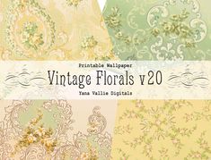 vintage floral wallpapers v2 0 - digital collages for commercial use