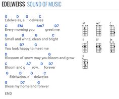 the guitar chords are arranged in order to be played by someone elsewers sound of music