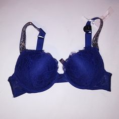 Victoria Secret Bra Very Sexy Bombshell Push Up Blue Shine Strap Logo Adds 2 Cup Sizes Lace Underwire New With Tags *Bundle To Save Chavonne11 110623 34a 34d Blue Stretch Bra With Removable Pads, Blue Push-up Bra With Removable Pads, Blue Party Bra With Underwire, Victoria's Secret Stretch Blue Bra, Victoria's Secret Blue Push-up Bra, Victoria's Secret Blue Underwire Bra, Blue Push-up Bra With Lined Body, Blue Party Bra With Padded Cups, Blue Lace Bra With Removable Pads