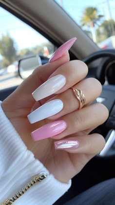 Long Nails Square Design, Rich Nails Design, Ideas For Square Nails, White Tip Nail Designs, Fancy Nails Designs, Acrylic Nails Coffin Short, Pink Acrylic Nails, Square Acrylic Nails