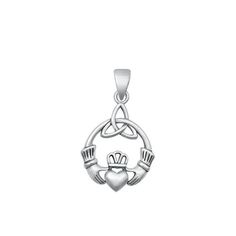 Sterling Silver Claddagh & Triquetra Pendant Celtic Knot Charm .925 New Jewelry Female Unisex All our silver jewelry is crafted from .925 silver also commonly referred to as sterling silver. Sterling silver is the standard for beautiful high-quality silver jewelry and cannot be replicated by lower priced silver plated jewelry. It is 92.5% pure silver, mixed with alloys to add strength and durability to stand the test of time. Keep your fine jewelry shiny and elegant by storing it properly. Jewel Triquetra Pendant, Silver Plated Jewelry, New Jewelry, Celtic Knot, Pure Silver, Plastic Bag, Womens Watches, Womens Necklaces, 925 Silver