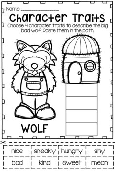 an animal themed character worksheet for children to practice reading and writing their characters