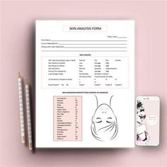 Skin Analysis & Treatment Chart Forms Skin Analysis Form | Etsy Consultation Forms Beauty, Skin Consultation Form, Facial Consultation Form, Skin Analysis Forms, Facial Room Ideas Estheticians, Esthetician Studio, Esthetics School