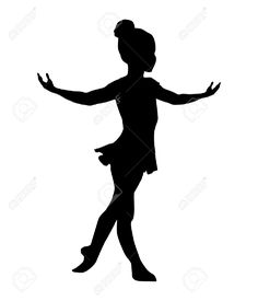 a black and white silhouette of a woman dancing