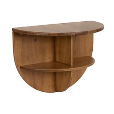 a wooden shelf with two shelves attached to it