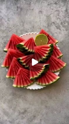 slices of watermelon arranged on a plate