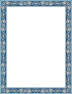 an ornate blue and white frame with swirls on the edges, for use as a border