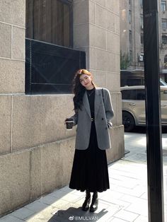 Rok Outfit, Japan Outfit, Winter Fashion Outfits Casual, Hijabi Outfits Casual, Everyday Fashion Outfits, Stylish Work Outfits, Modest Fashion Outfits, Looks Chic, 가을 패션