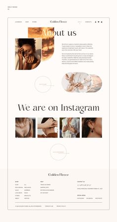 the homepage for an instagramr website, with multiple images and text on it