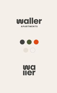 Logo and color palette set for Waller Apartments by Perspektiiv Design Co Bold Brand Identity Design, Scandi Logo, Housing Branding, Scandinavian Branding, Pnw Design, Apartment Branding, Branded Folders, Apartments Modern, Color Palette Modern