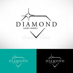 diamond jewelry logo design royalty illustration