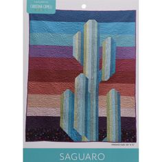 an image of a quilted cactus with the words saguaro on it