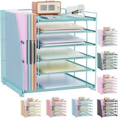 several shelves with files and file folders on them