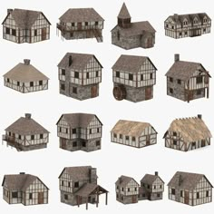 several different types of houses are shown in this image