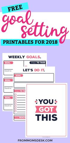 FREE Goal Setting Printable Worksheets - These printables for adults are great to use with your New Year's Resolutions in 2018! Printables For Adults, Vision Board Worksheet, Academic Coaching, Smart Goals Worksheet, Goal Setting Vision Board, Arc Planner, Smart Goals Template