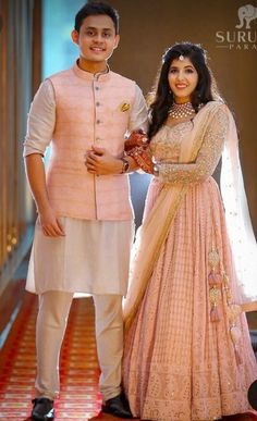 Engagement Dress For Couple, Engagement Couple Dress, Engagement Dress For Groom, Wedding Matching Outfits, Engagement Dress For Bride, Chikankari Lehenga, Reception Outfits, Bridal Reception Dress, Wedding Outfits For Groom