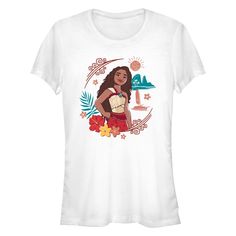 a women's t - shirt with an image of a woman in hawaiian clothing