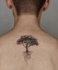 a man with a tree tattoo on his back