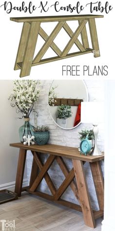 the diy console table with free plans