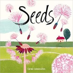 a book cover with pink flowers and the words seeds