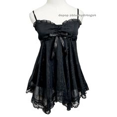 The Craft Clothes, Dark Dollette, Black Lace Outfit, Summer Goth Outfits, Gothic Coquette, Goth Tops, Goth Coquette, Dark Clothing, Dark Coquette