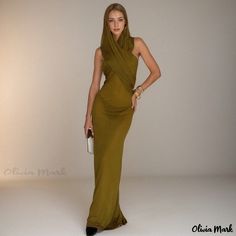 Olivia Mark - Seductive Long Dress with Cross-Back Design Desert Chic, Sheer Mesh Dress, Maxi Bodycon Dress, Tulle Maxi Dress, Goddess Dress, Mesh Maxi Dress, Birthday Shoot, Green Maxi, Hooded Dress