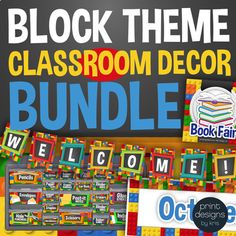 the classroom decor bundle includes books, games and activities to help students learn how to use blocks