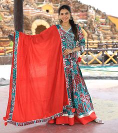 Bagru Hand Block Printed Cotton Lehenga Choli With Mulmul Dupatta