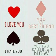 four different types of cards with the words i love you and best friend