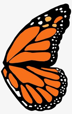 an orange butterfly with white dots on it's wings