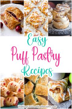 easy puff pastry recipe collage with text overlay