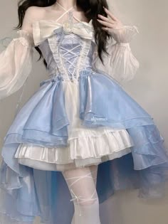 #ad Top Rated Princess Party Dress Lolita Dress Bow Flower Lace Mesh Fairy Elegant LongDress, Fashion Clothing Mermaid Bride, Girl Cosplay, Blue Dress Women, Elegant Girl, Korean Dress, Fairy Dress, Lace Fashion, Evening Party Dress, Romantic Style