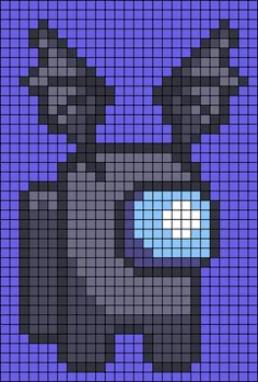 a pixellated image of a robot on a blue background