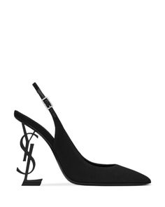 Saint Laurent Opyum Slingback Pumps in Crepe De Chine Graduation Fits, Sling Back Heels, Sling Back, Slingback Pump, Saint Laurent, Pumps, Heels, Black