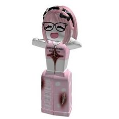 a paper doll is standing on top of a box with her hands behind her head