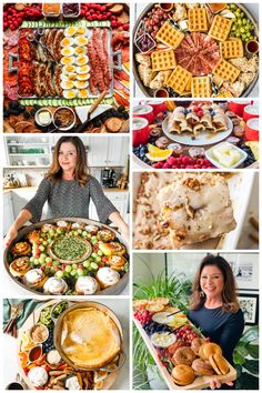 a collage of photos with different foods