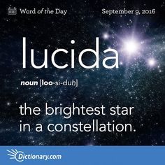 an advertisement for lucda, the brightest star in a constellation