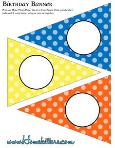 a birthday banner with polka dots on it