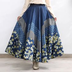 Descriptions Embrace vintage vibes with our Retro Denim Splicing A-line Skirt! Featuring a classic A-line silhouette and denim splicing, it's a must-have for any fashion-forward individual. The perfect combination of style and comfort, this skirt will take your outfit to the next level. Upgrade your wardrobe today! Details Silhouette: A-lineMaterial: DenimOccasion: DaytimeProcess: SplicedApparel Closure Type: ElasticRise Style: High WaistTheme: Summer, Spring, AutumnColor: BlueSize: One Size Size Chart Length: 90 cm/ 35.43 ''Waist: 68-108 cm/ 26.77-42.52 ''Hem: 620 cm/ 244.09 '' Diy Wardrobe, Long Skirts, Comfortable Flats, Bag Dress, Style Guide, Vintage Vibes, Cardigan Jacket, British Indian, A Line Skirt