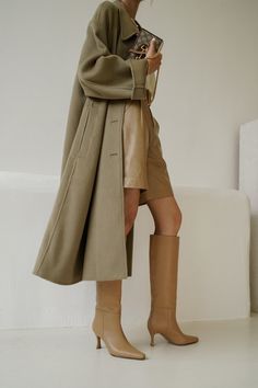 calf leather uppers Lining: lamb skin Heel: 7.5cm These boots are order to make. After we receive your order, we will make the boots in the factory, it usually takes 7 days to finish. Knee High Boots Outfit Skirt, Beige Knee High Boots Outfit, Suede Knee High Boots Outfit, Taupe Boots Outfit, Tan Boots Outfit, Calf Boots Outfit, Dreams List, Beige Knee High Boots, Beige Boots Outfit