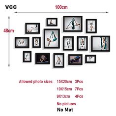 the size and measurements of various frames for pictures are shown in different sizes, including one with