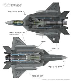 two fighter jets are shown side by side, with the names below them and labeled in english