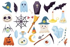 a collection of halloween related items