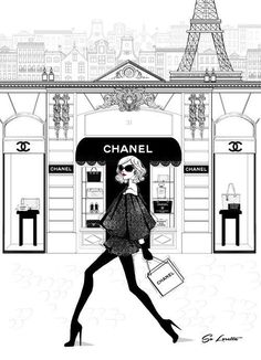 Fashion Illustration Chanel, Megan Hess Illustration, Girl In Paris, Chanel Art, Paris Girl, Mode Chanel, Paris Mode, Fashion Art Illustration