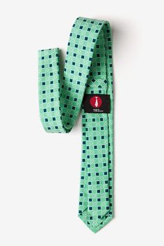 Instantly upgrade your look with the Jamaica skinny tie. Featuring navy blue and white accents, this green accessory is perfect for both the office and semiformal gatherings. Pair it with a slim button-up for an easy uptown look. Imported. Green Accessories, Cotton Labels, Upgrade Your Look, Green Tie, White Accents, Green Cotton, Jamaica, Button Up, Navy Blue