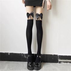 Cute Bowknot Socks Ribbon Applique, Socks For Sale, Over The Knee