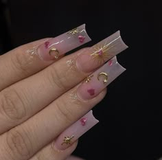 Besame Mucho Nails, Summer Vacation Nails, Fun Nail Ideas, Nails Styles, Vacation Nails, Unique Acrylic Nails, Bling Acrylic Nails, Kawaii Nails, Pink Acrylic Nails