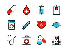 medical icons are shown on a white background